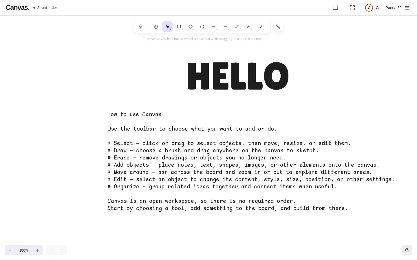 Canvas app interface