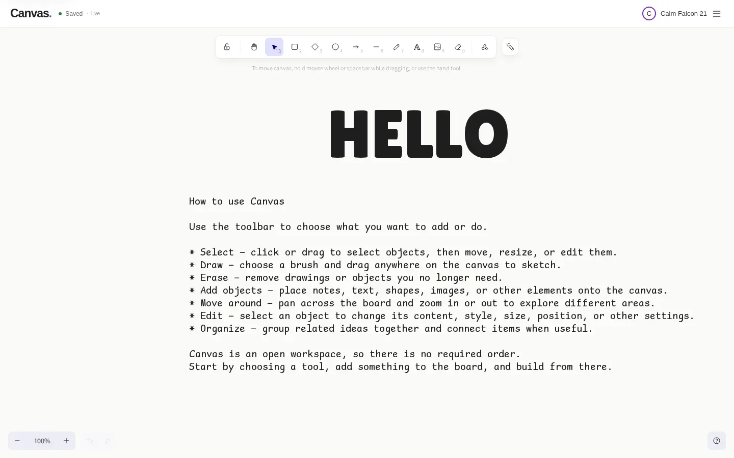 Canvas app interface