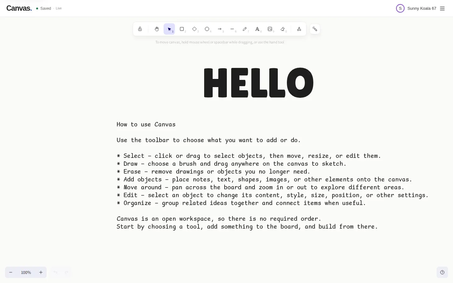 Canvas app interface