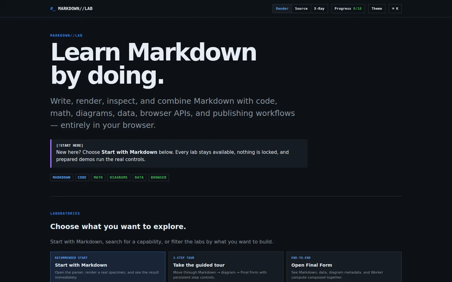 Markdown: Final Form app interface