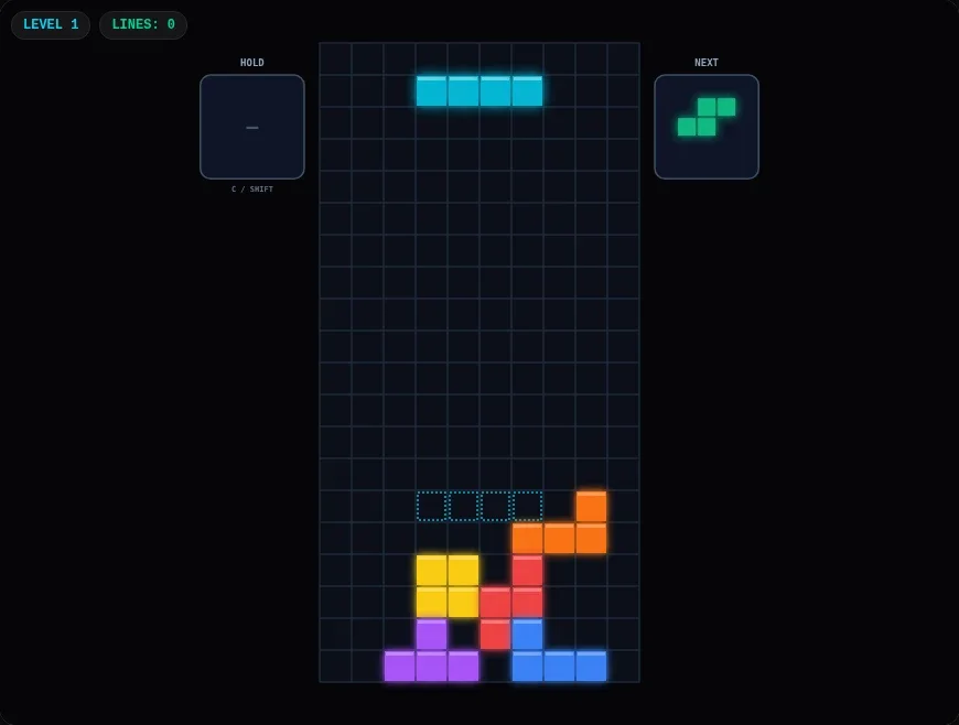 Cyber Block Drop · place the pieces; complete the lines.
