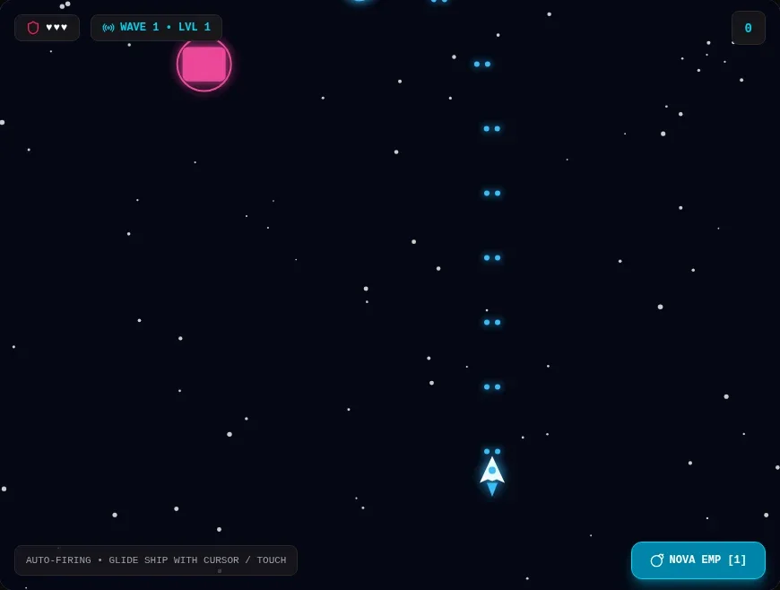 Galaxy Vanguard · move, fire and survive the next wave.